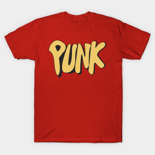 Yellow Punk Text T-Shirt by JunkyDotCom